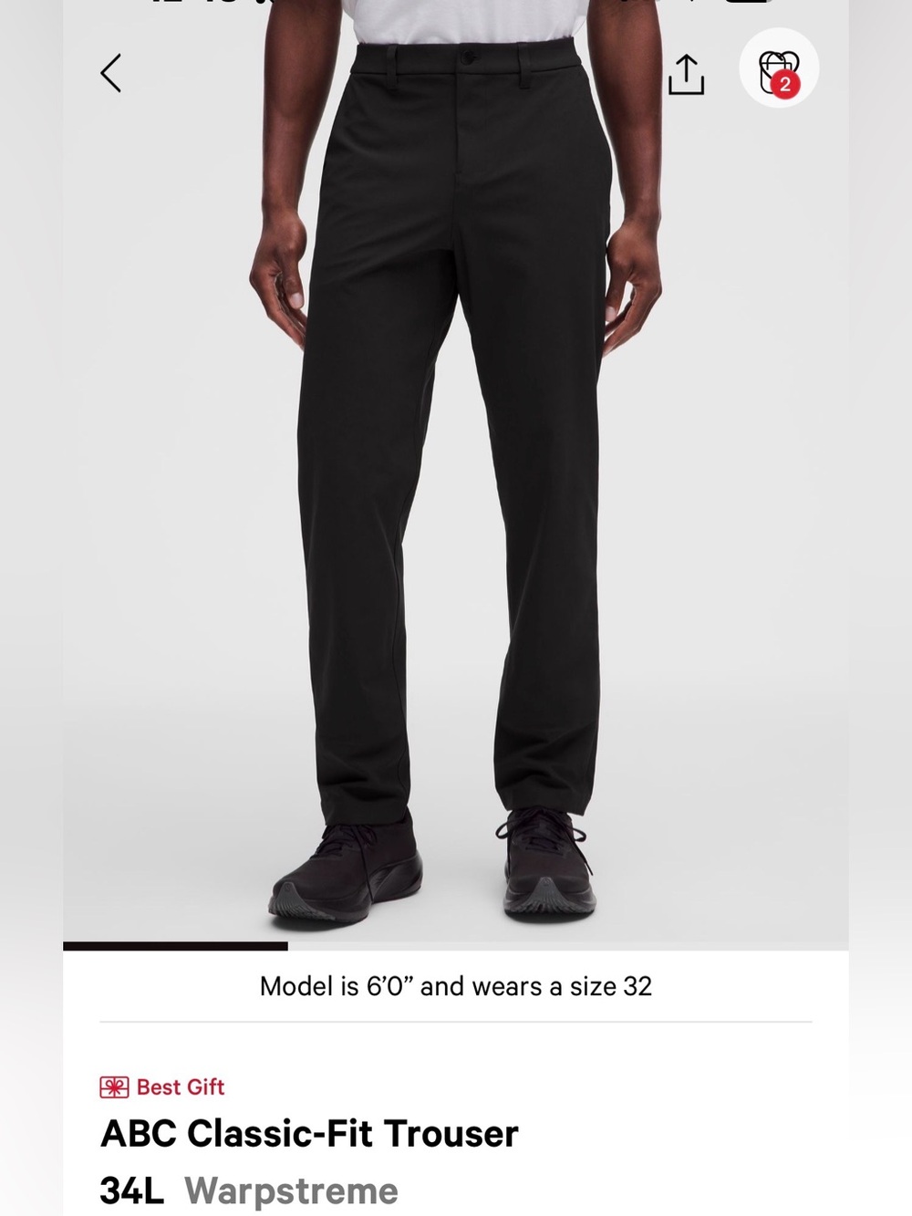 lululemon ABC Classic fit trousers Warpstreme Black 35/34L